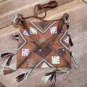 New En Shalla Leather Fringe Bag